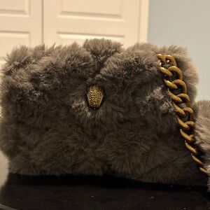 Luxurious Gray Faux Fur Women’s Bag
